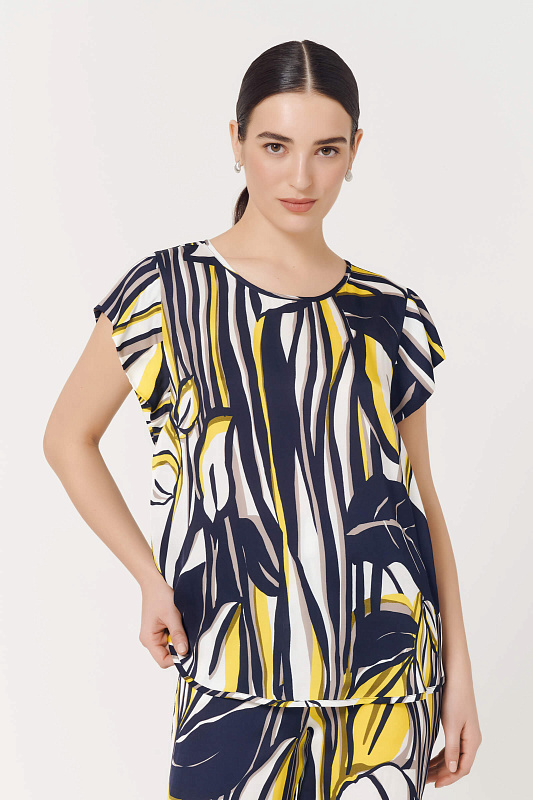 Топ из вискозы с абстрактным принтом Цвет Мультиколор