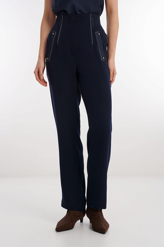 Брюки прямого кроя Цвет Синий