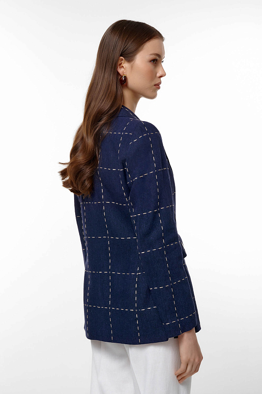 Пиджак с принтом в виде строчки Цвет Синий Изображение 2