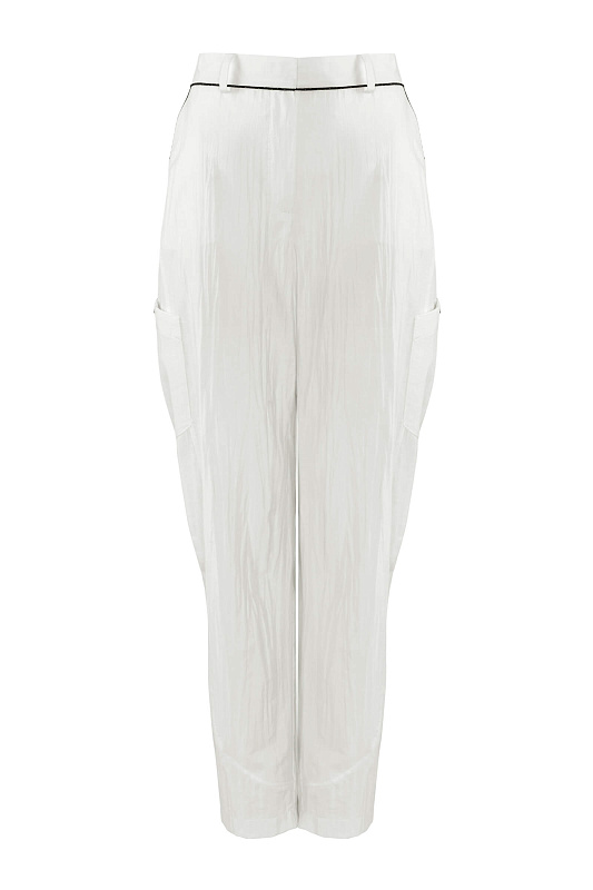 Брюки-багги с карманами Цвет Кремовый