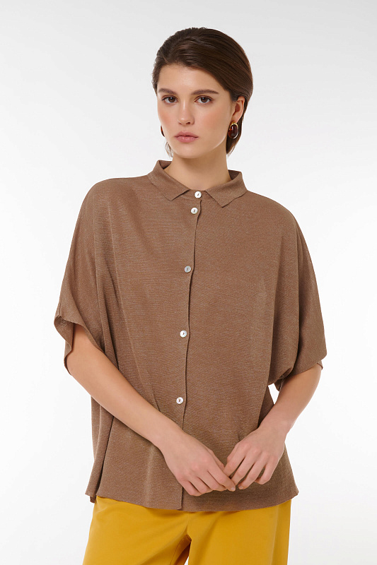 Плащ ассиметричного кроя Цвет Коричневый