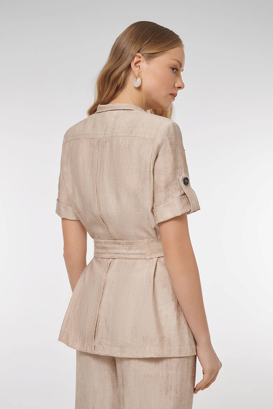 Жакет с коротким рукавом Цвет Бежевый Изображение 2