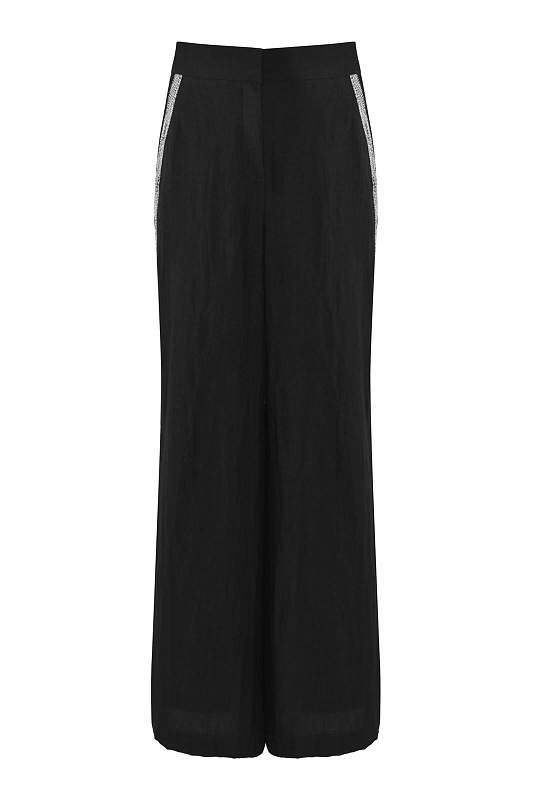 Широкие брюки с окантовкой Цвет Черный