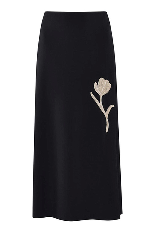 Юбка-карандаш с вышивкой Цвет Черный