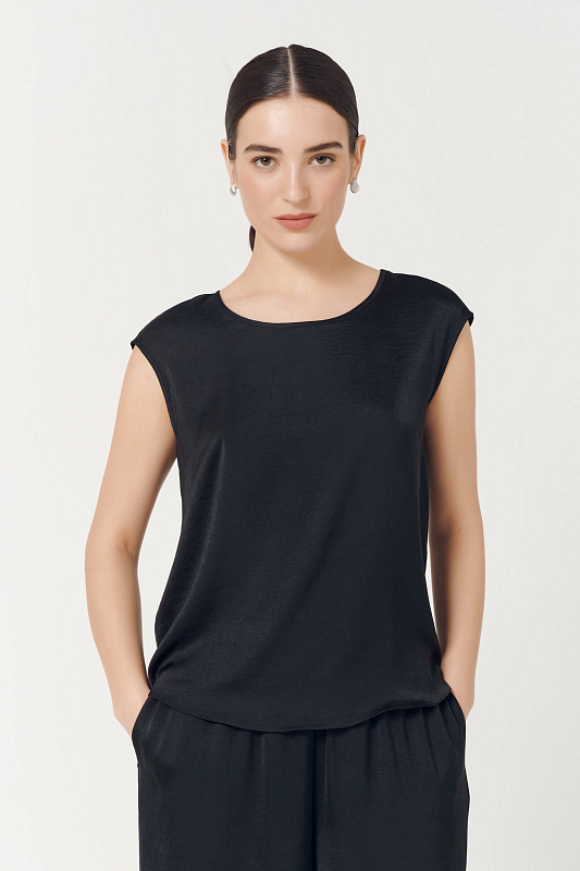 Топ с коротким рукавом Цвет Черный