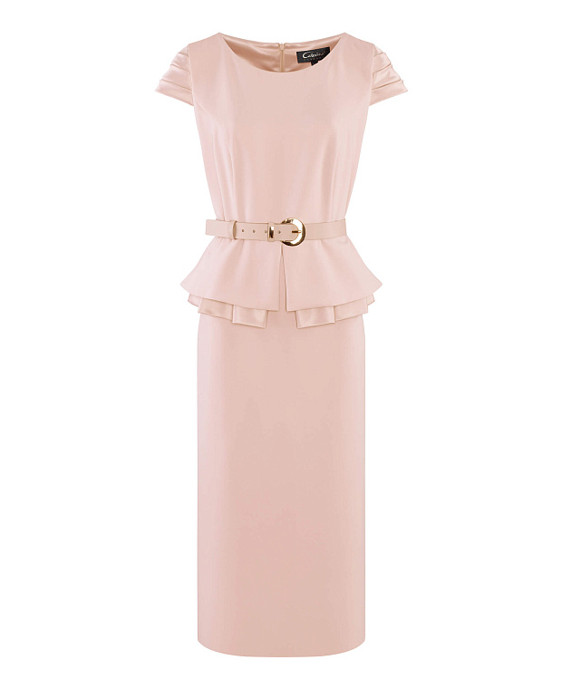 Платье-футляр с баской Цвет Розовый