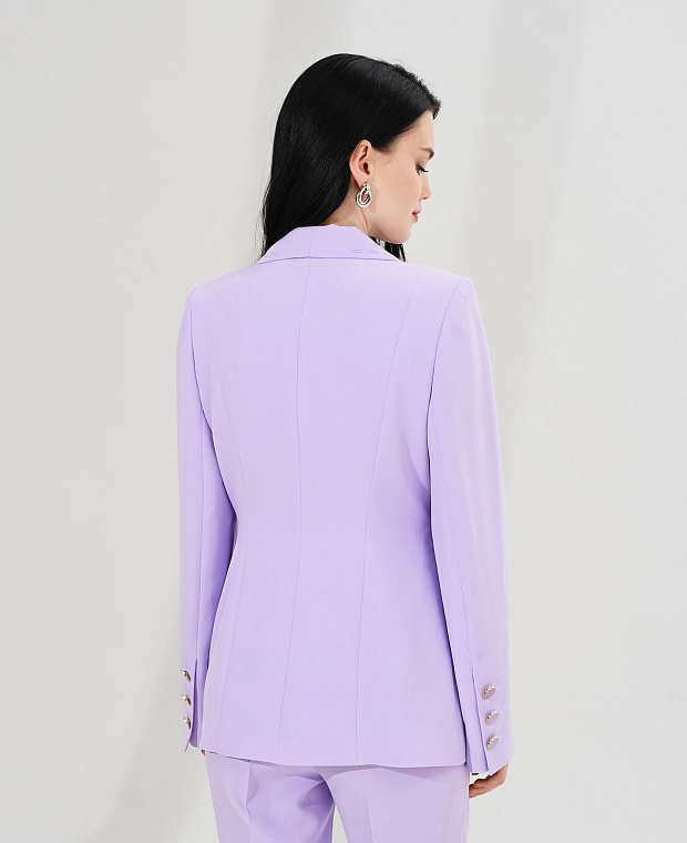 Приталенный пиджак с отстрочкой Цвет Фиолетовый Изображение 2