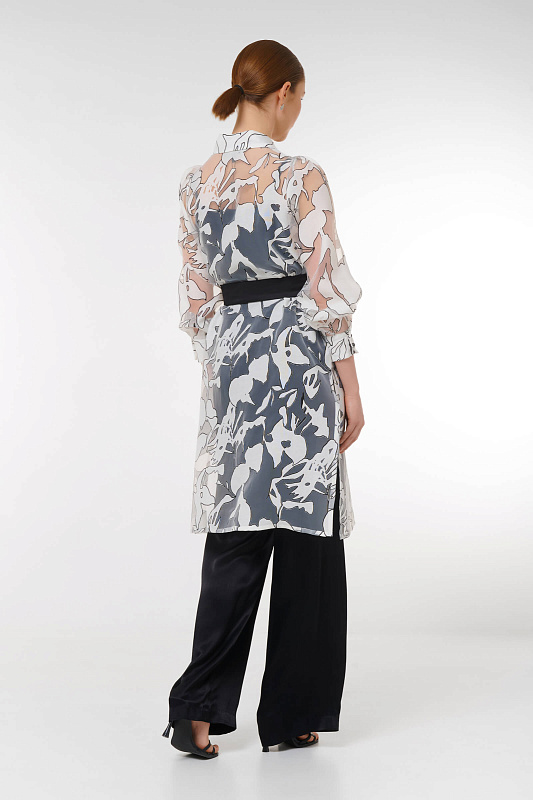 Платье с абстрактным принтом Цвет Черно-белый Изображение 2