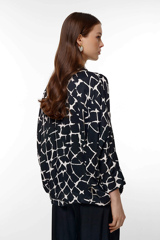 Жакет из вискозы с абстрактным принтом Цвет Черно-белый Изображение 2