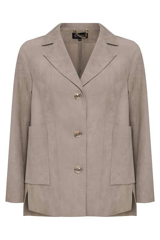 Удлиненная куртка из натуральной кожи Цвет Бежевый