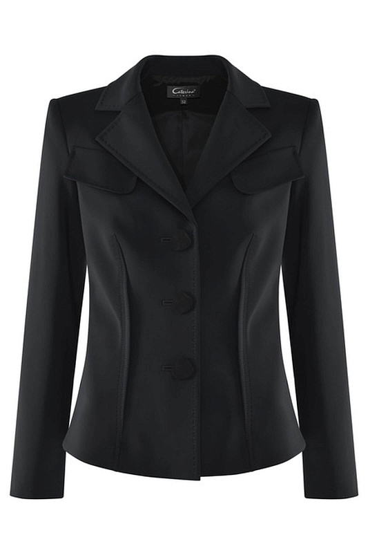Приталенный жакет с декоративной строчкой Цвет Черный