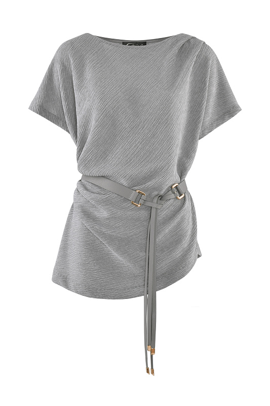 Блузка с драпировкой Цвет Серый