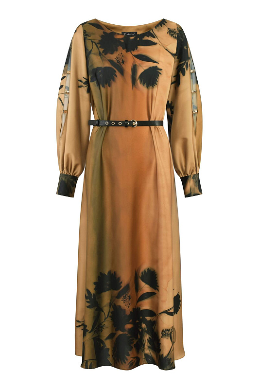 Платье с вырезами на рукавах Цвет Мультиколор