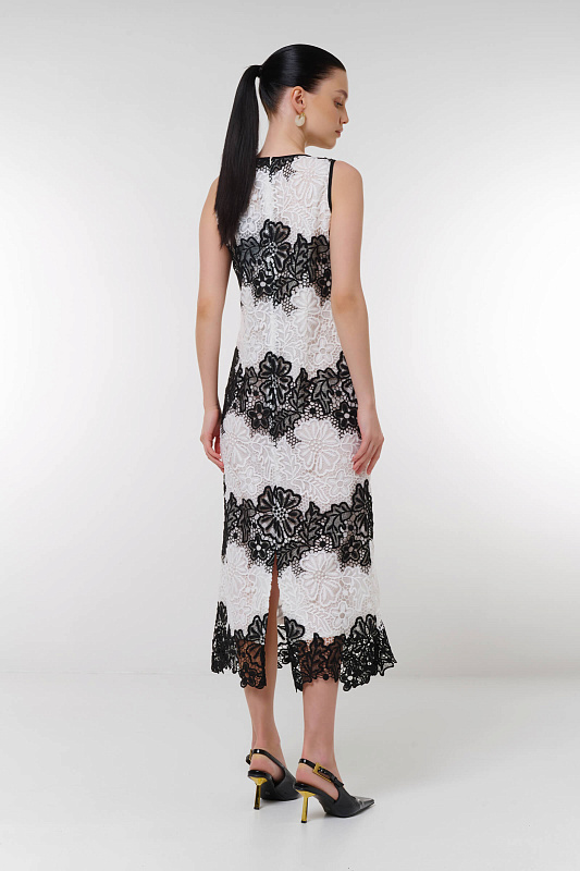 Платье с вышивкой Цвет Черно-белый Изображение 2
