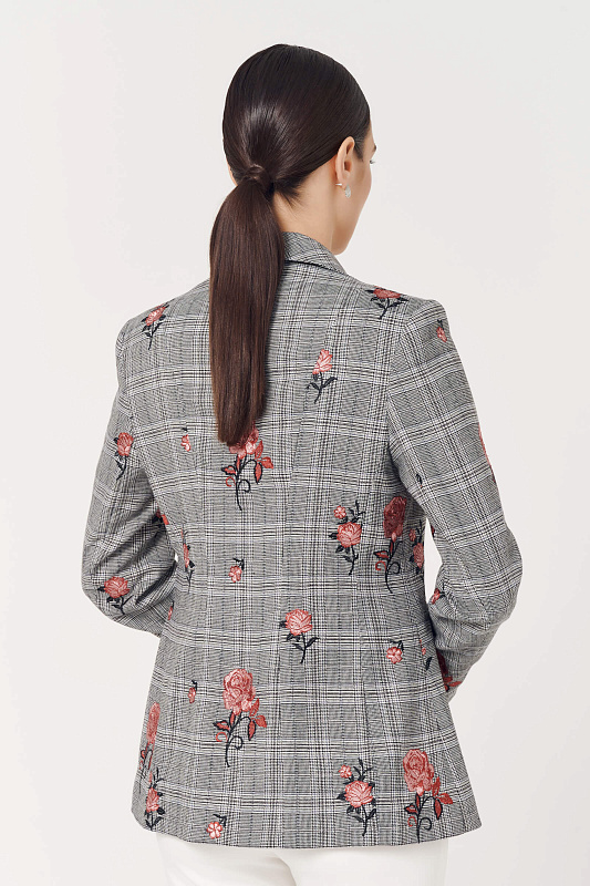 Пиджак с комбинированным принтом Цвет Серый Изображение 2