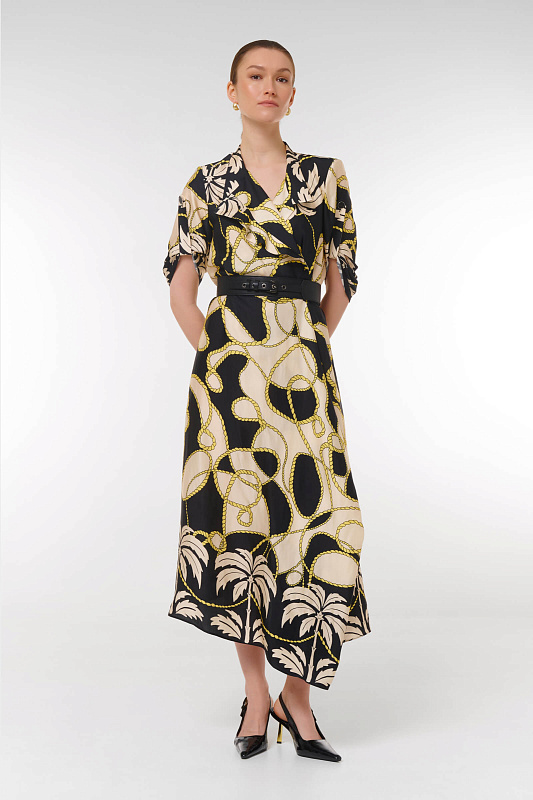 Платье с абстрактным принтом Цвет Мультиколор