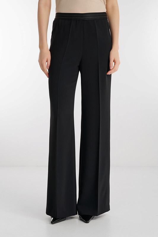 Расклешенные брюки из поливискозы Цвет Черный