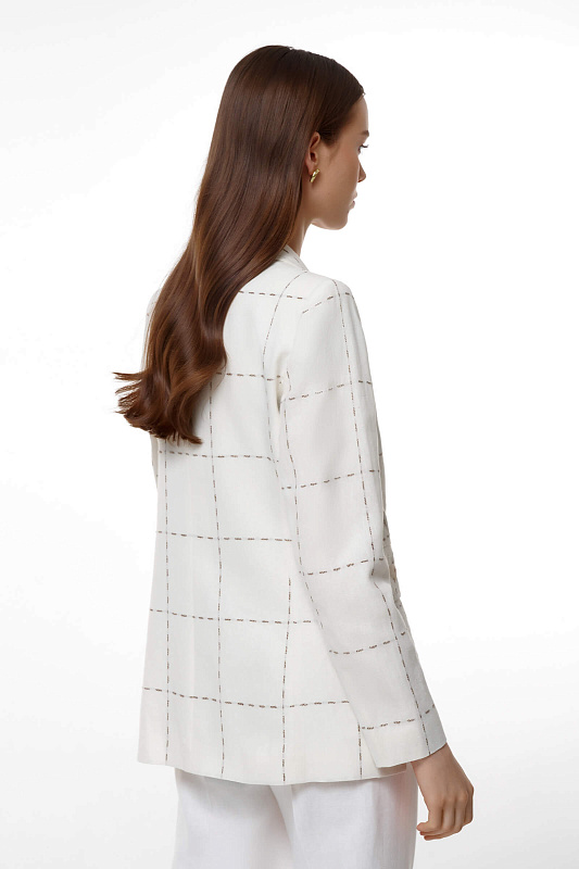 Пиджак с принтом в виде строчки Цвет Кремовый Изображение 2