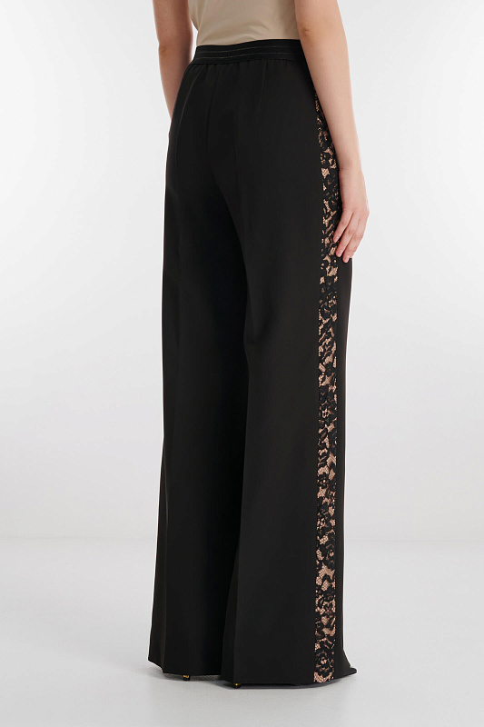 Брюки с кружевными лампасами Цвет Черный Изображение 2