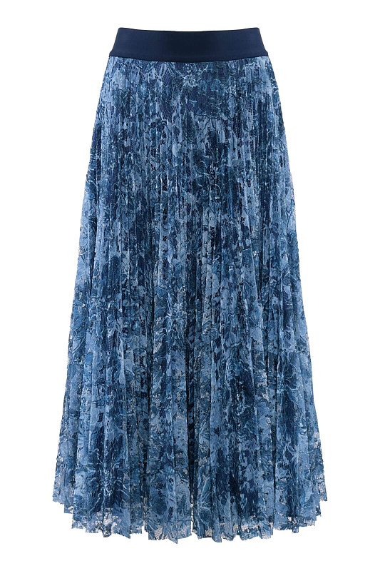 Плиссированная юбка из гипюра Цвет Синий