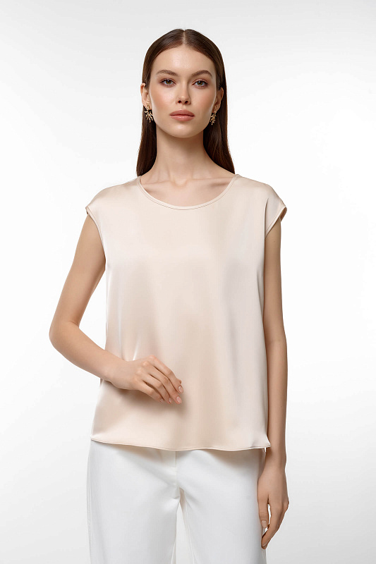 Топ из поливискозы Цвет Бежевый