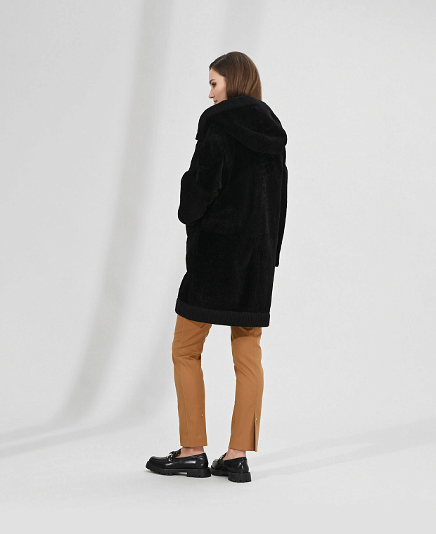 Утепленное двухстороннее пальто с манжетами Цвет Черный Изображение 2
