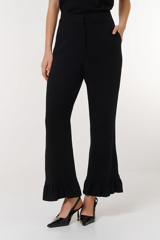 Брюки с воланами Цвет Черный