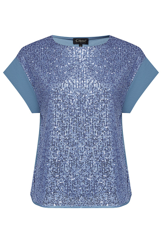 Блузка с пайетками Цвет Синий