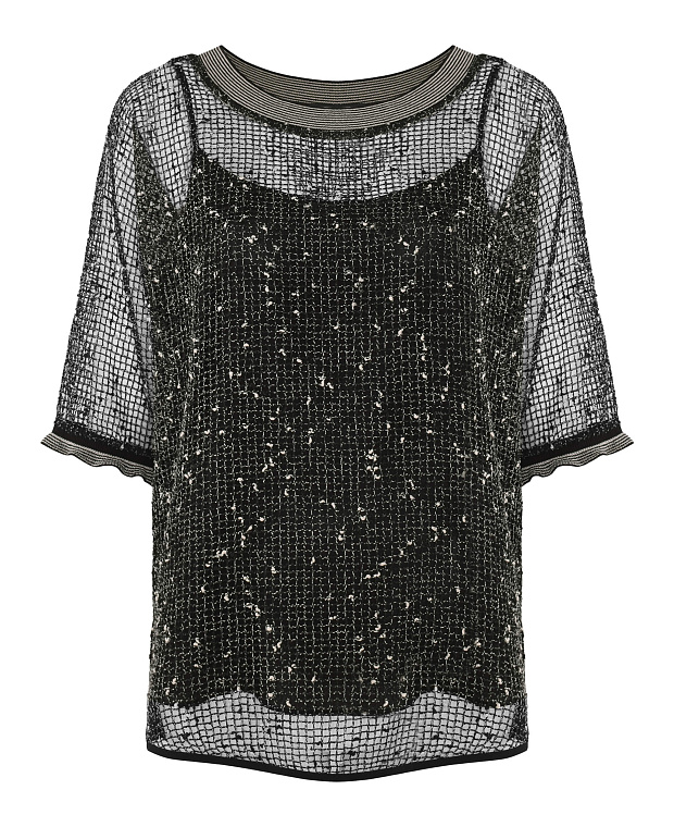 Блузка с перфорацией Цвет Черный