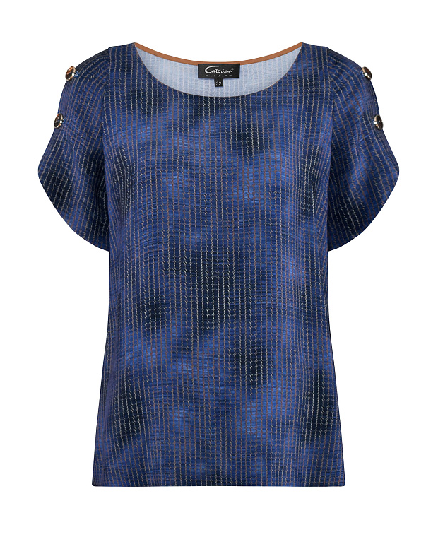Блузка с абстрактным принтом Цвет Синий