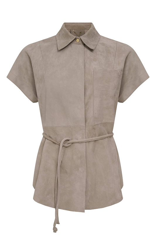 Куртка из натуральной кожи Цвет Бежевый