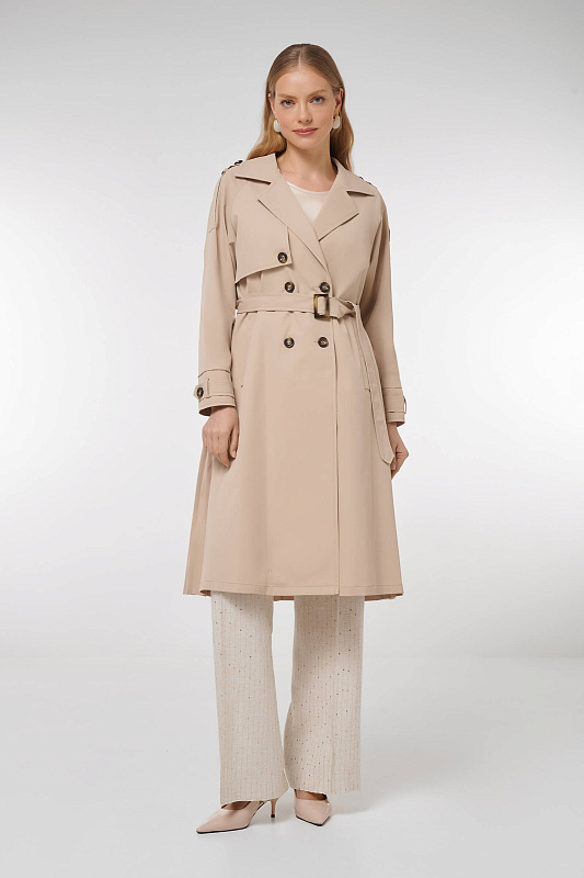 Классический тренч с поясом Цвет Коричневый