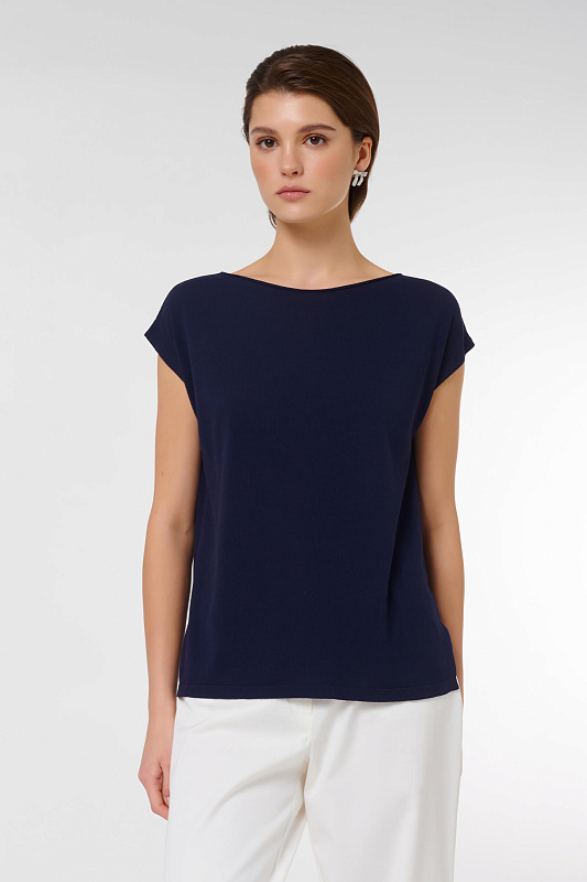 Джемпер свободного кроя Цвет Синий