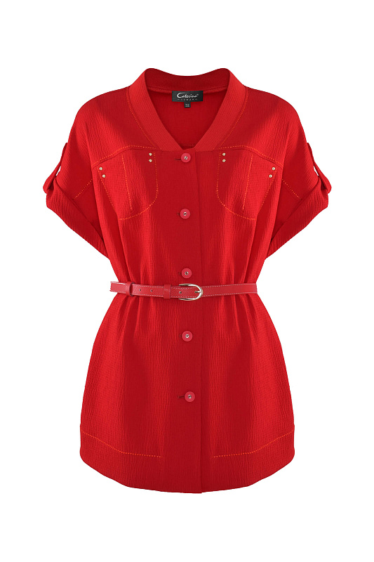 Блузка с ремнем Цвет Красный