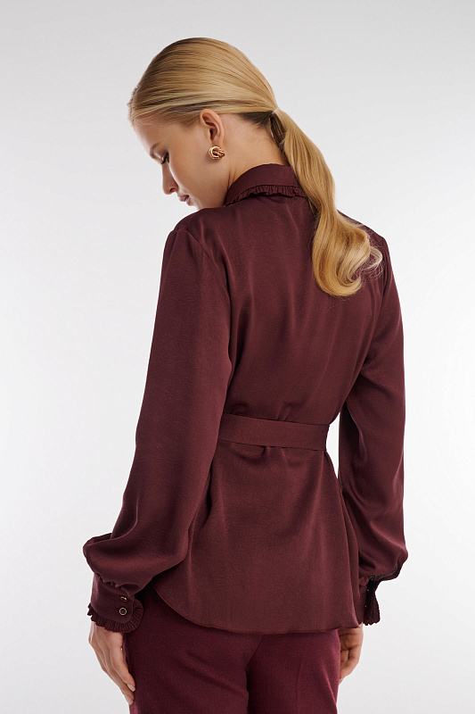 Рубашка с длинным рукавом Цвет Бордовый Изображение 2