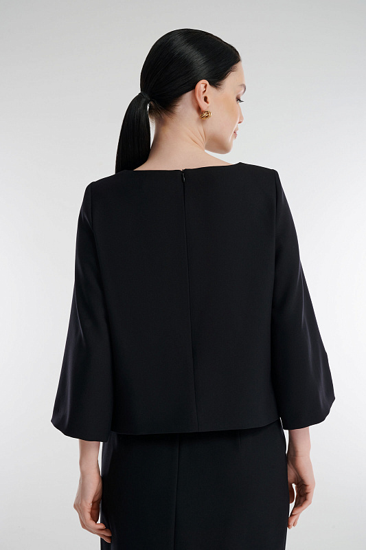 Блузка с вышивкой Цвет Черный Изображение 2