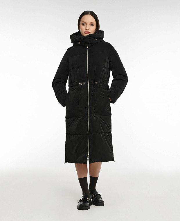 Пальто с высокими боковыми разрезами Цвет Черный Изображение 2