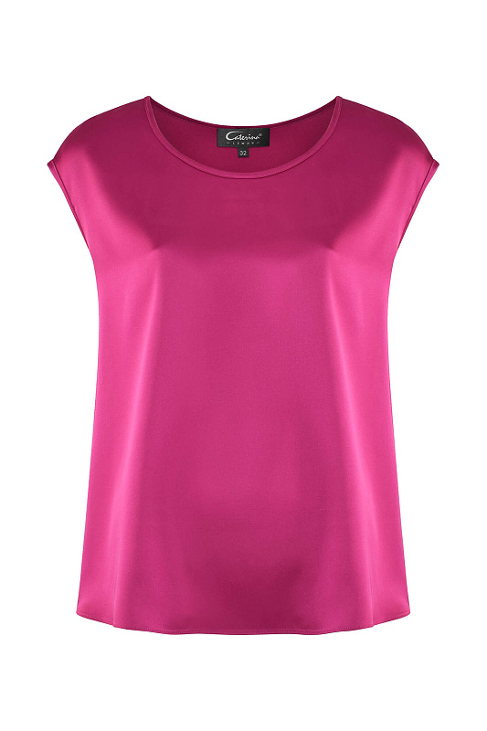 Топ из струящейся поливискозы Цвет Фуксия