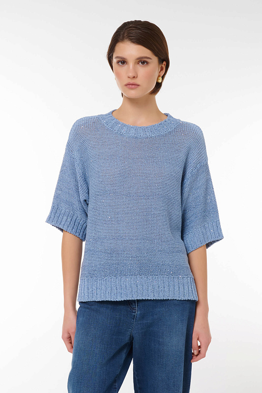 Джемпер с пайетками Цвет Голубой