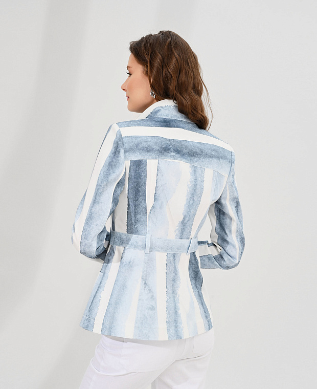 Приталенный пиджак с английским воротником Цвет Голубой Изображение 2