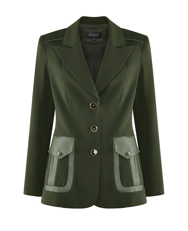 Пиджак с накладными карманами Цвет Зеленый