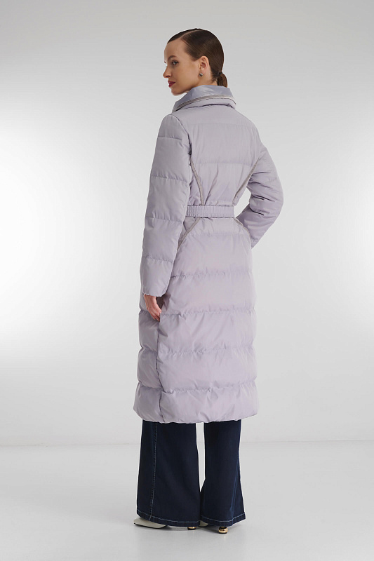 Длинное пуховое пальто Цвет Серый Изображение 2