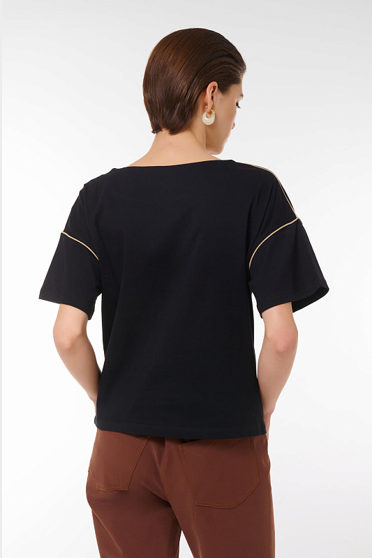 Джемпер с контрастной окантовкой Цвет Черный Изображение 2