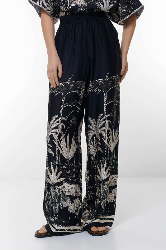 Брюки с растительным рисунком Цвет Мультиколор