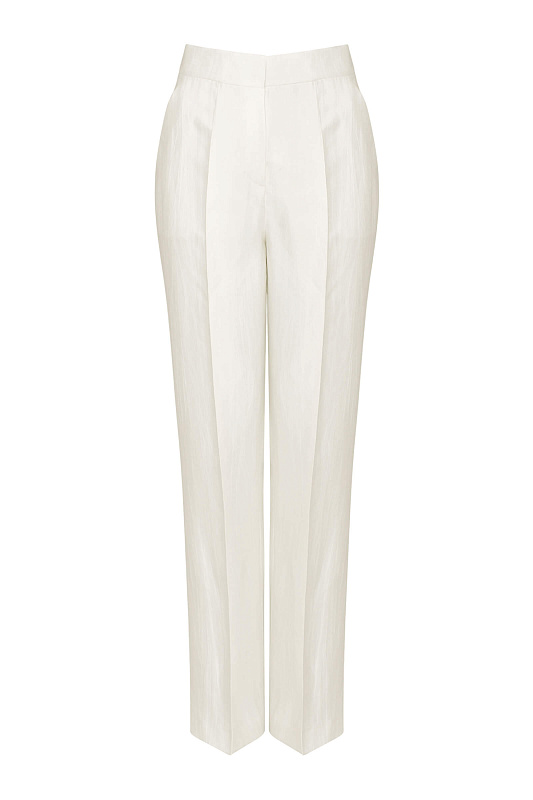 Брюки с добавлением льна Цвет Кремовый