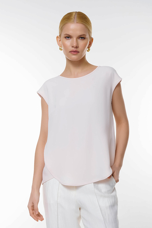 Блузка с коротким рукавом Цвет Пудровый