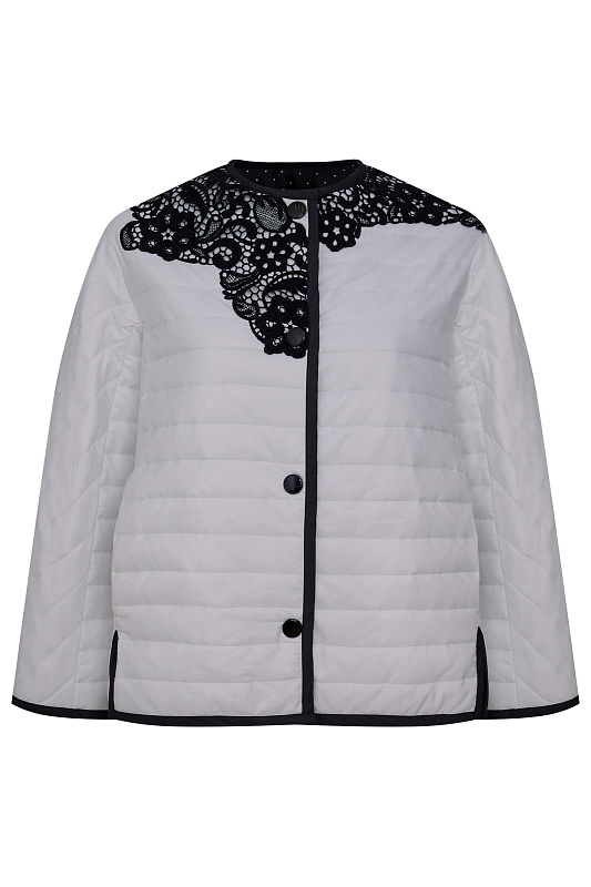 Куртка с контрастной вышивкой Цвет Белый