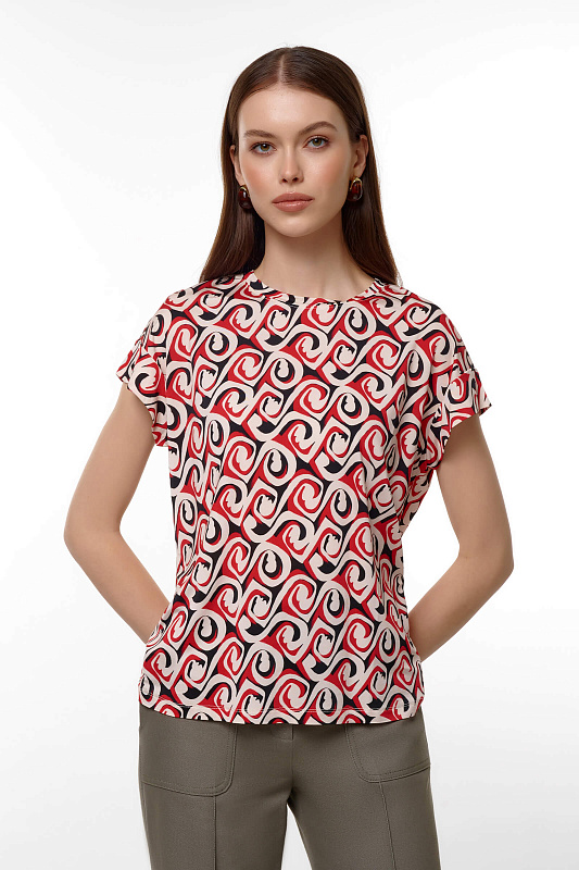 Блузка с абстрактным принтом Цвет Мультиколор