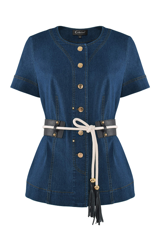 Жакет из денима на пуговицах Цвет Синий