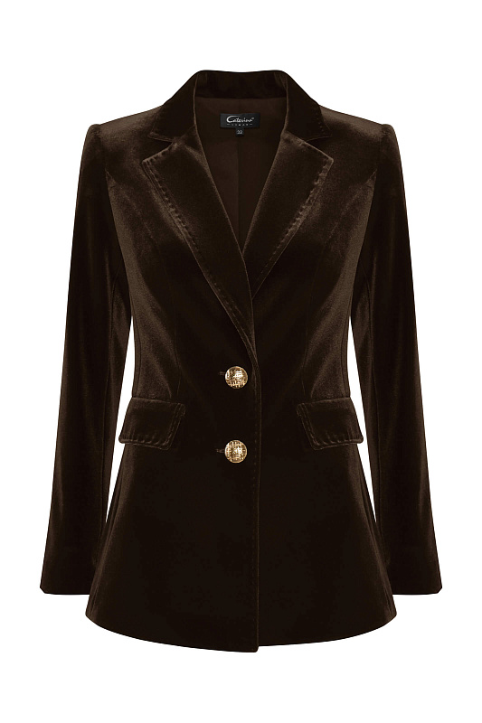 Бархатный пиджак Цвет Коричневый